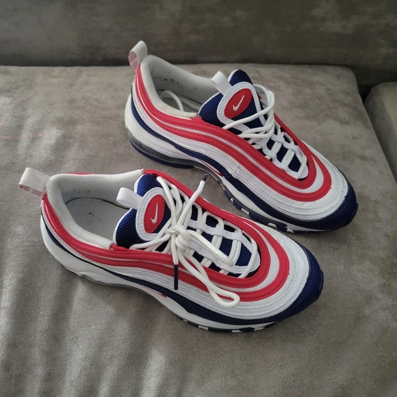 Nike Red and Blue Air Max 97 Sneakers - Picture 2 of 6